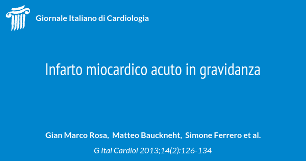 Infarto Miocardico Acuto In Gravidanza Giornale Italiano Di