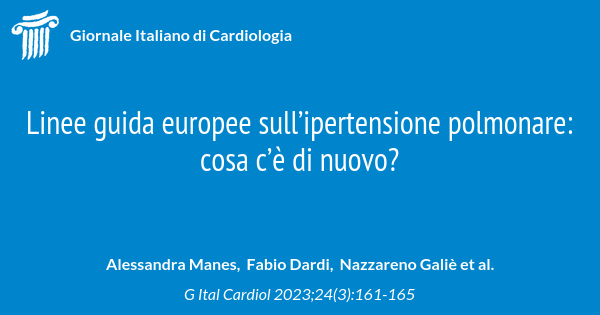 Linee Guida Europee Sullipertensione Polmonare Cosa C Di Nuovo