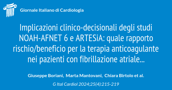 Implicazioni Clinico Decisionali Degli Studi Noah Afnet E Artesia