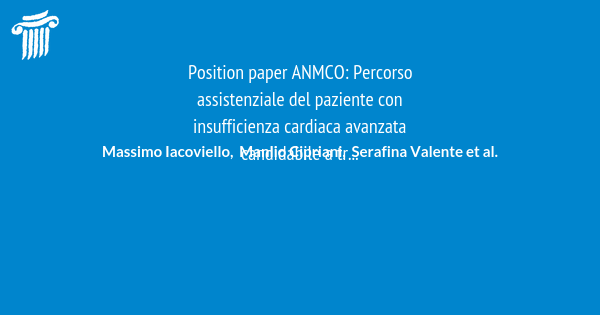 Position Paper ANMCO: Percorso Assistenziale Del Paziente Con ...