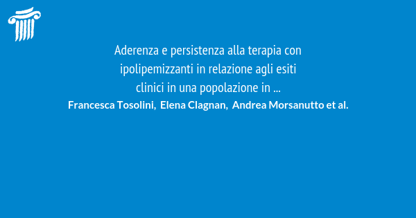 Aderenza E Persistenza Alla Terapia Con Ipolipemizzanti In Relazione ...