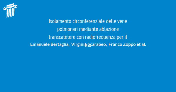 Isolamento bilaterale della vena polmonare